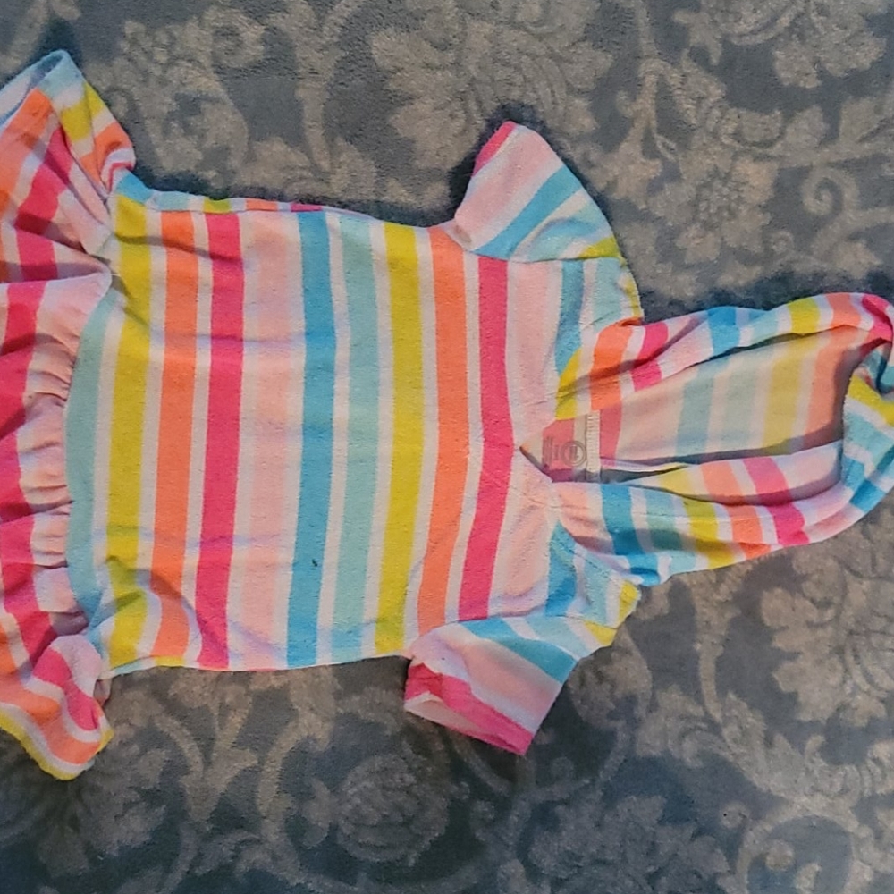 Rainbow striped towel cover up